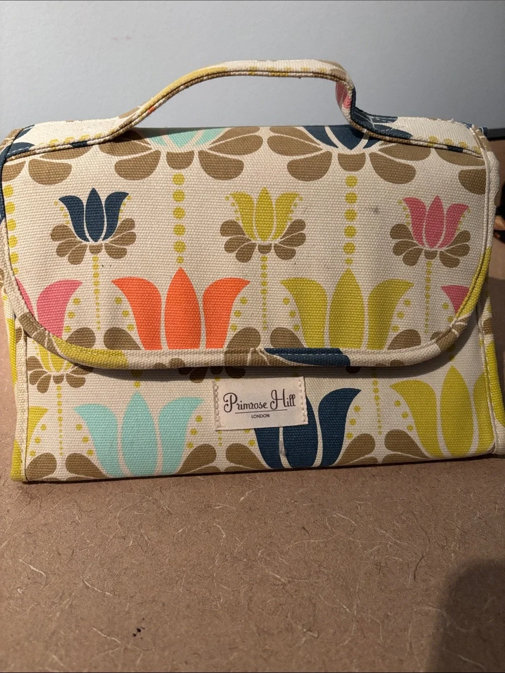 Primrose Hill Floral Travel Cosmetic Bag - Multicolor Tulip Print